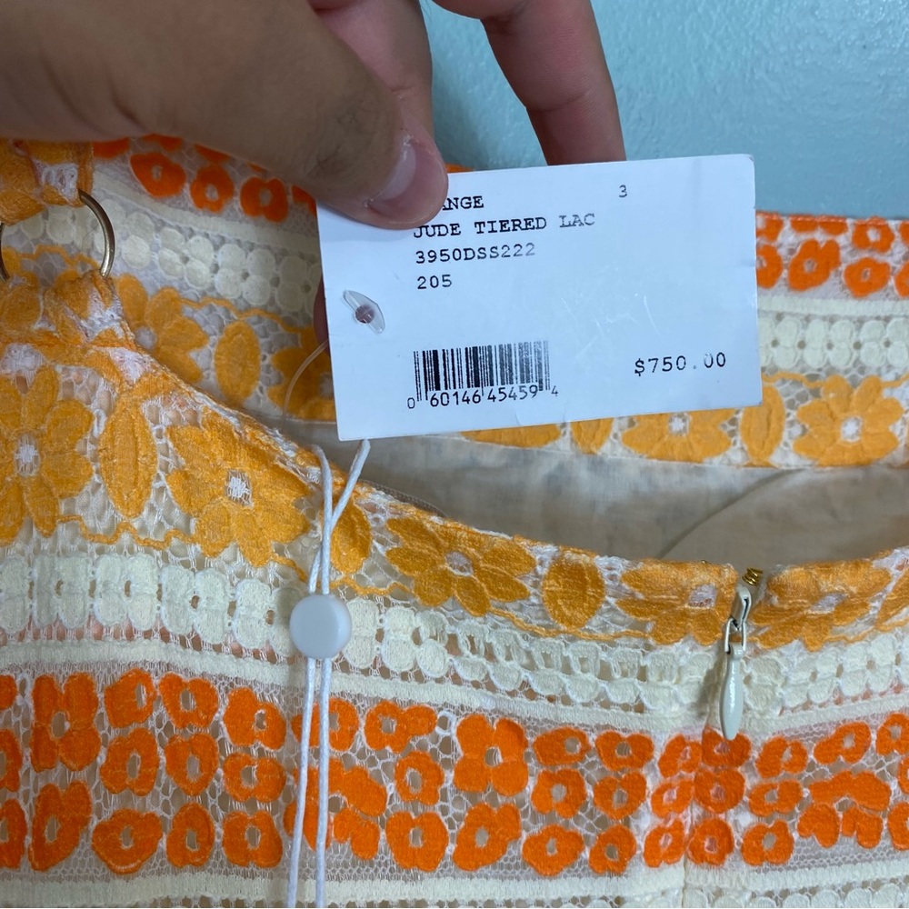 Zimmermann Jude Orange Tiered Lace‎ Floral Maxi Sun Dress Size 10 - Picture 6 of 8